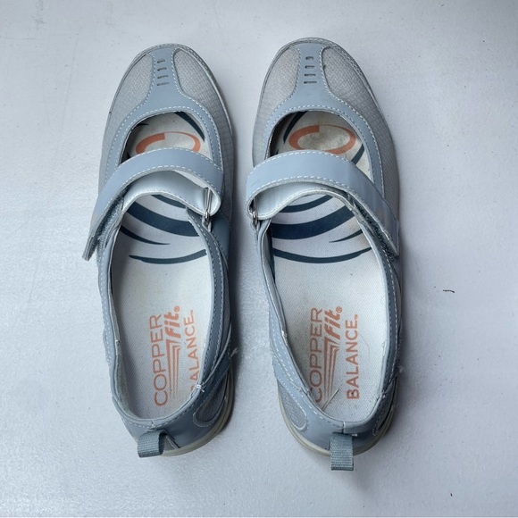 Copper Fit Limitless~Mary Jane Shoes Grey, Mesh Strap, Support, Cushion-Size 8.5 - Picture 4 of 9